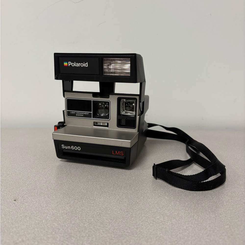 Polaroid Sun 600 LMS Instant Camera - Black and Silver